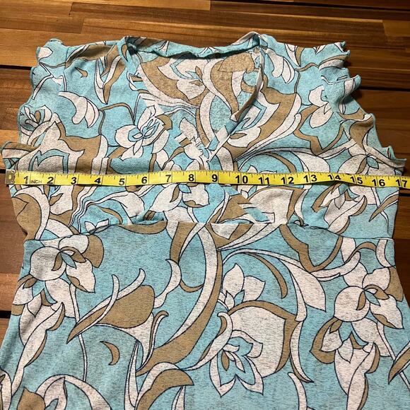 Y2K Fairycore Blue Floral Baby Doll Tie Top Size Small - Picture 3 of 7